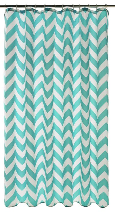 HOME - Chevron Shower Curtain - Aqua